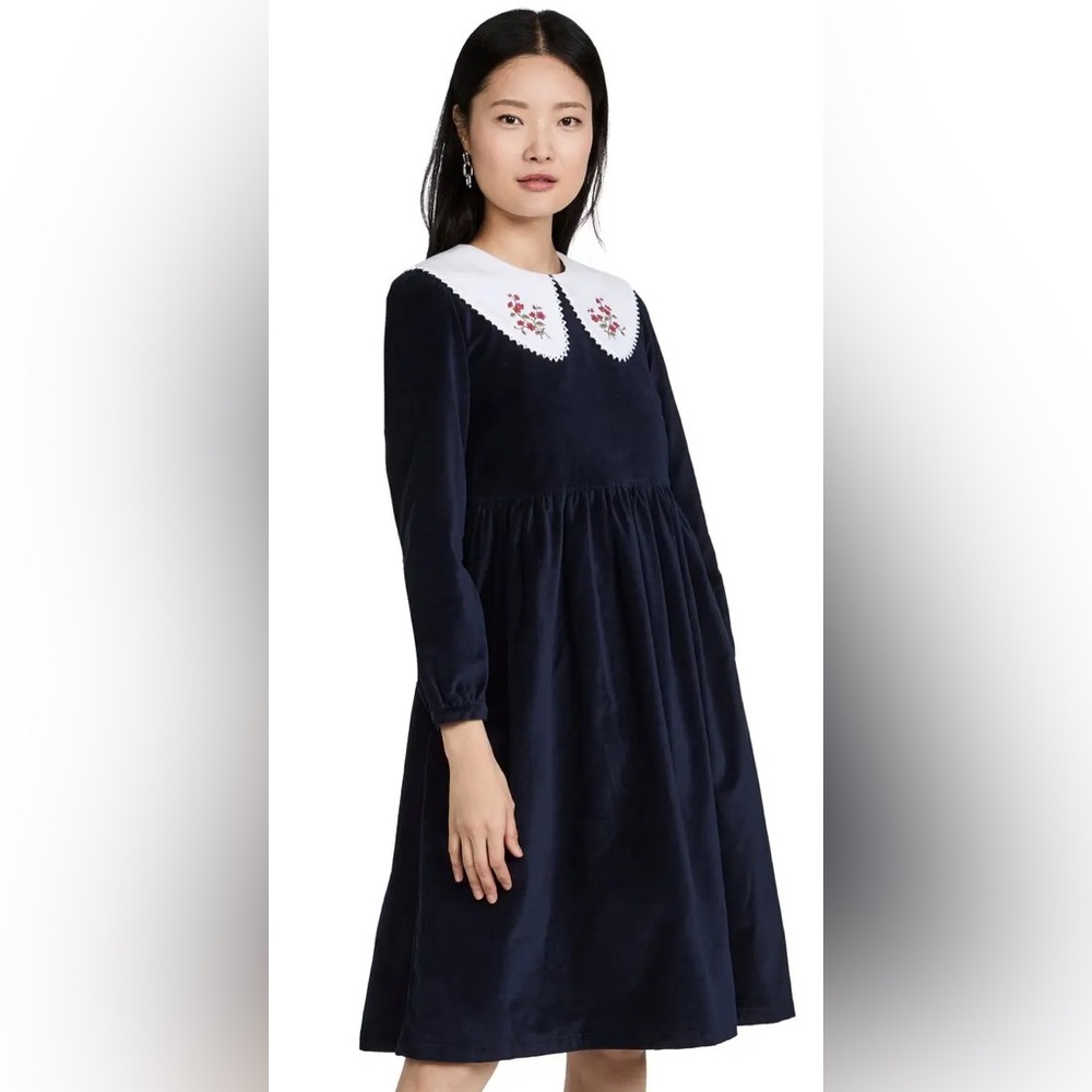 Meadows navy velvet pasque dress